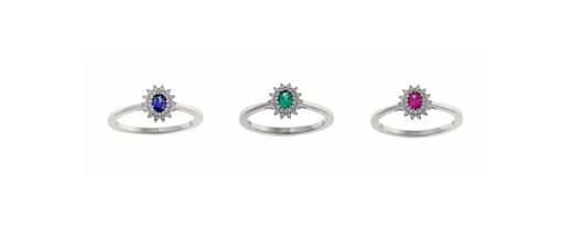 Foto de Sortija Crown plata rodio circonita verde esmeralda ovalada