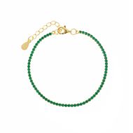 Foto de Pulsera Blink riviere de plata baño oro con circonitas verdes
