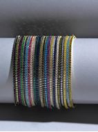 Foto de Pulsera Blink riviere de plata baño oro con circonitas verdes