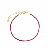 Foto de Pulsera Blink riviere de plata baño oro con circonitas rubí 