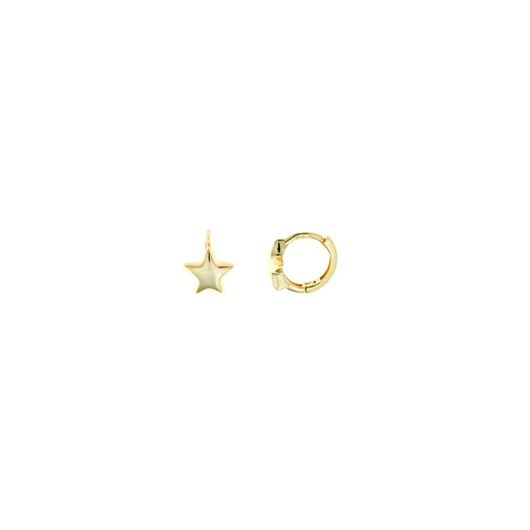 Foto de Pendientes aro de plata baño oro estrella