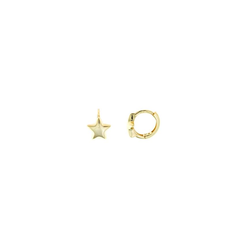 Foto de Pendientes aro de plata baño oro estrella