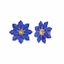 Foto de Pendientes de plata baño de oro diamantado flor azul