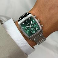 Foto de Reloj Cluse Quartaut Chrono de acero, color verde y plateado