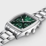 Foto de Reloj Cluse Quartaut Chrono de acero, color verde y plateado