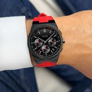 Foto de Reloj Cluse Vigoureux Chrono de silicona color rojo y negro