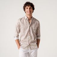 Foto de Camisa estampado geometrico slim fit tonos verdes