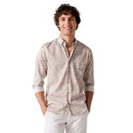 Foto de Camisa estampado geometrico slim fit tonos verdes