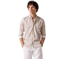 Foto de Camisa estampado geometrico slim fit tonos verdes