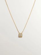 Foto de Gargantilla cubo de oro amarillo 18kt y circonitas blancas