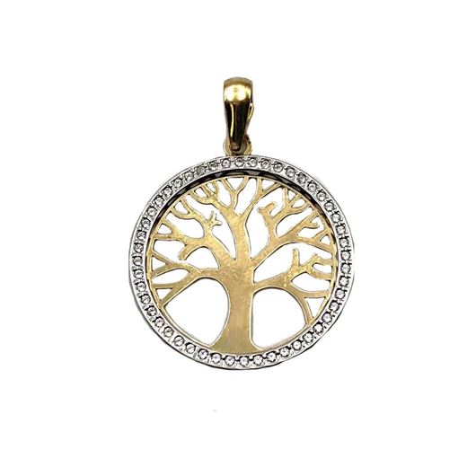 Foto de Colgante árbol de la vida en oro amarillo 18kt y circonitas blancas