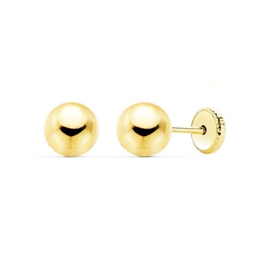 Foto de Pendientes dormilones bola oro amarillo 18kt 8mm