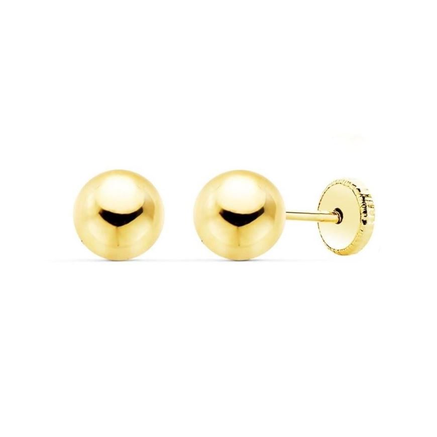 Foto de Pendientes dormilones bola oro amarillo 18kt 8mm