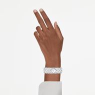 Foto de Reloj Curiosa Bangle Pulsera de cristal, Tono plateado, Acero inoxidable