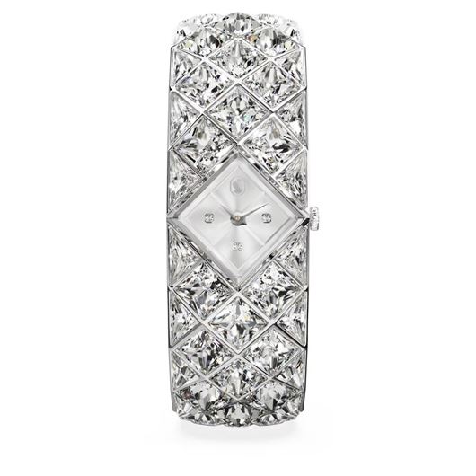 Foto de Reloj Curiosa Bangle Pulsera de cristal, Tono plateado, Acero inoxidable
