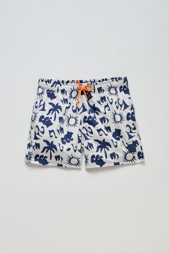 Foto de Bañador estampado figuras off-white y marino