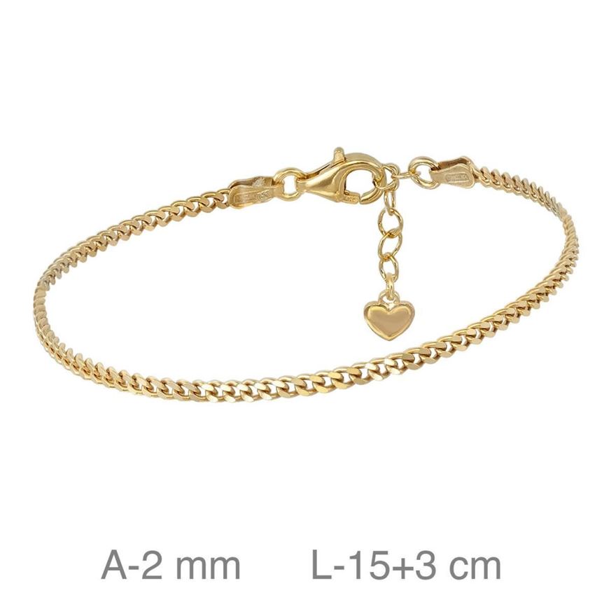 Foto de Pulsera eslabones de plata con baño de oro