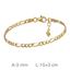 Foto de Pulsera plata baño oro eslabon 3x1