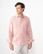 Foto de Camisa lino y algodón rosa lavado