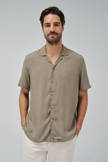 Foto de Camisa bowling verde caqui en tencel