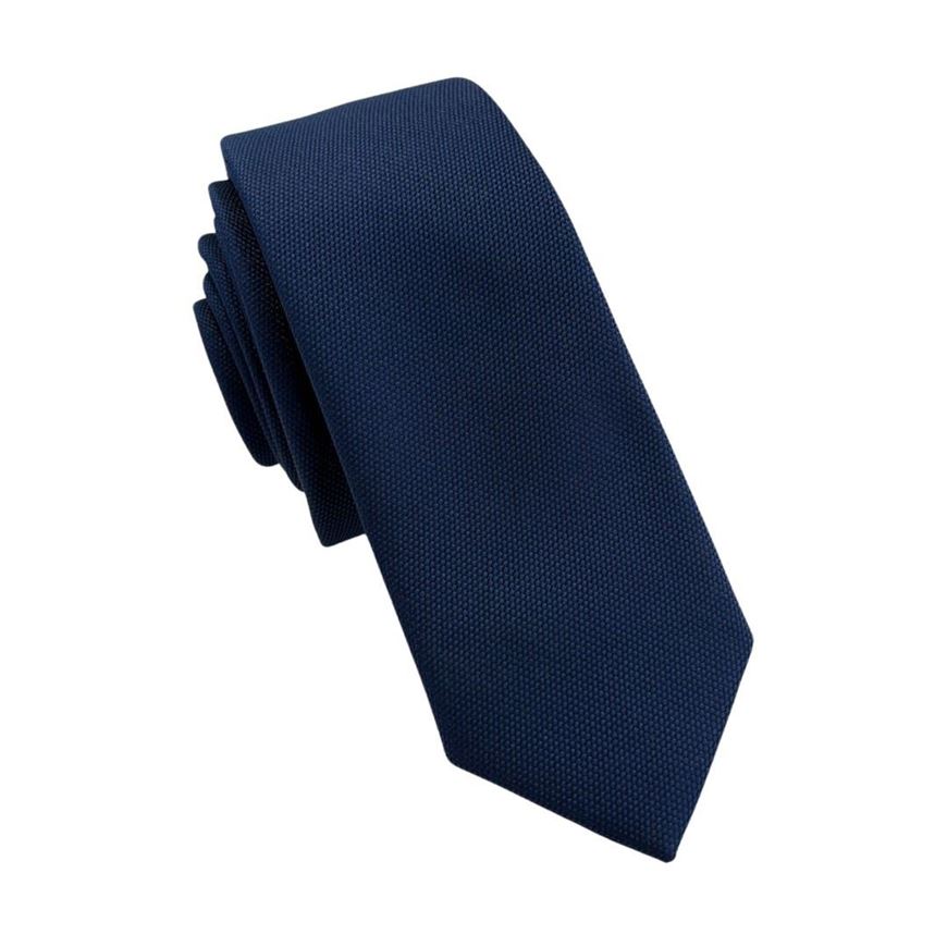 Foto de Corbata microfibra falso liso azul marino 5.5cm