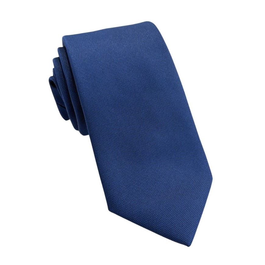 Foto de Corbata microfibra falso liso azul tinta 7.5cm