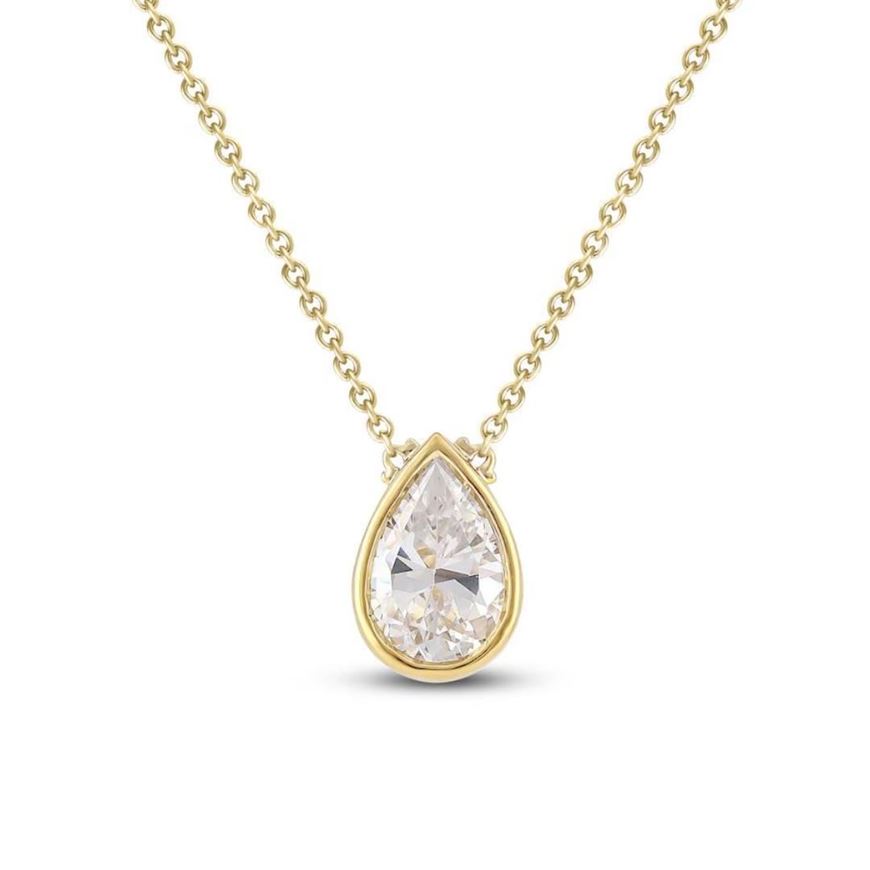 Foto de Gargantilla en oro amarillo 18kt y circonita en talla pera 