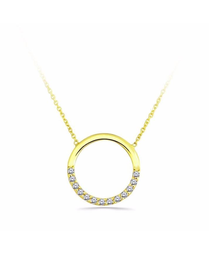 Foto de Gargantilla en oro amarillo 18kt círculo con circonitas blancas