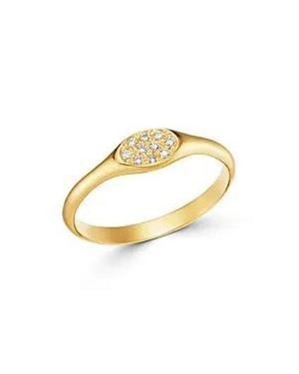 Foto de Sortija signet en oro amarill 18kt y circonitas blancas