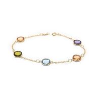 Foto de Pulsera oro amarillo 18kt chatones de circonitas multicolor