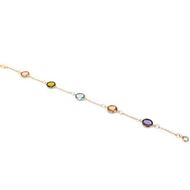 Foto de Pulsera oro amarillo 18kt chatones de circonitas multicolor