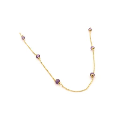 Foto de Gargantilla oro amarillo 18kt y briolettes amatista