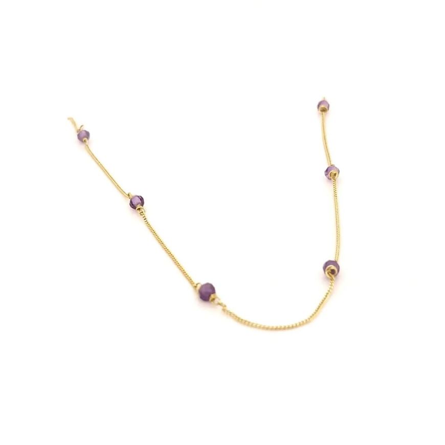 Foto de Gargantilla oro amarillo 18kt y briolettes amatista