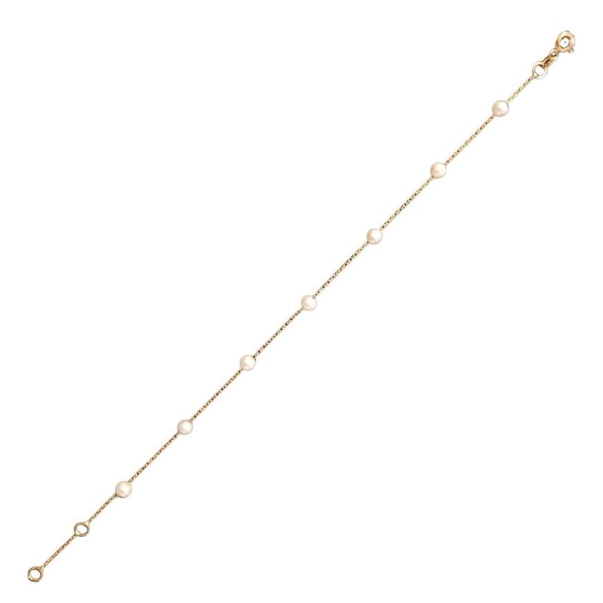 Foto de Pulsera de perlas redondas cultivadas en oro amarillo 18kt 