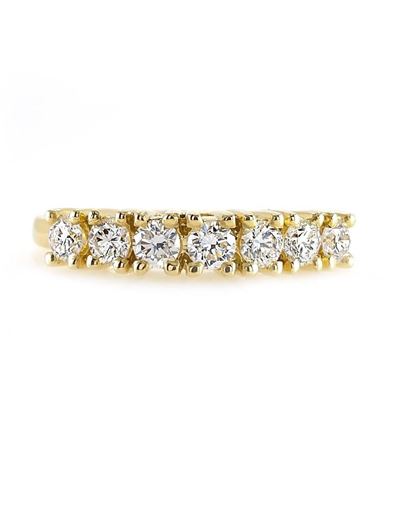 Foto de Sortija en oro amarillo 18kt y 7 circonitas blancas brillantes engastadas en garras