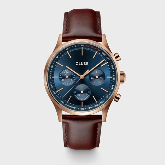 Foto de Reloj Anthéor Multifunction Watch Leather Blue, Rose Gold Colour