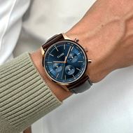 Foto de Reloj Anthéor Multifunction Watch Leather Blue, Rose Gold Colour