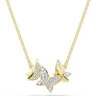 Foto de Collar Idyllia Lilia, Mariposa, Blanco, Baño tono oro