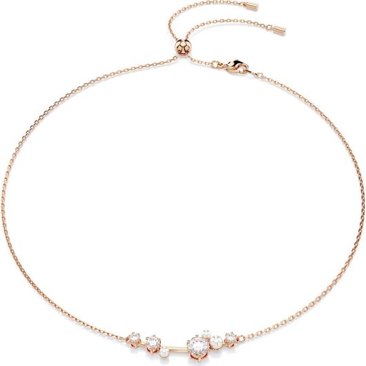 Foto de Collar Constella, Crystal Pearl, Tallas redondas, Blanco, Baño tono oro rosa