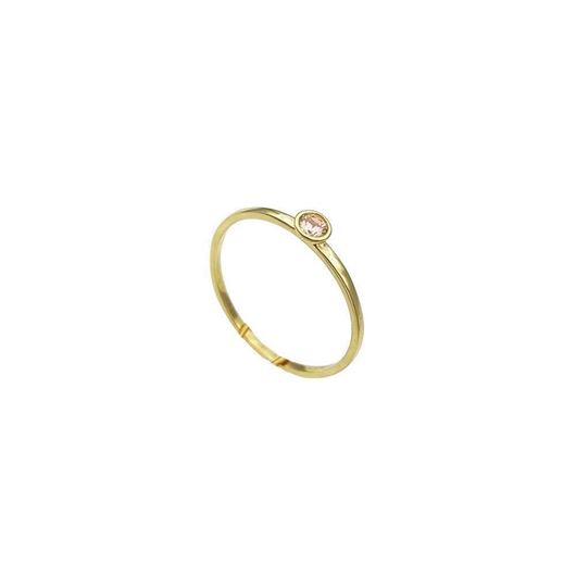 Picture of Anillo de oro amarillo 18kt y un chatón de circonita rosa