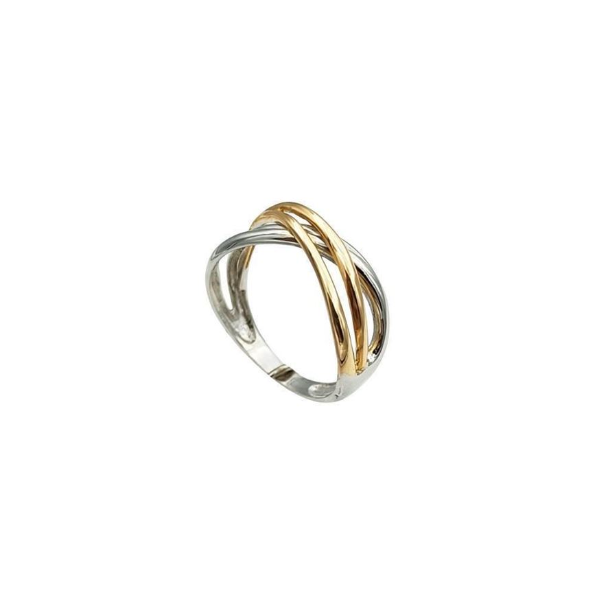 Foto de Sortija entrelazada de oro bicolor rose y blanco de 18kt