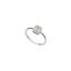 Foto de Anillo de oro blanco 18kt con bagué y orla de circonitas blancas