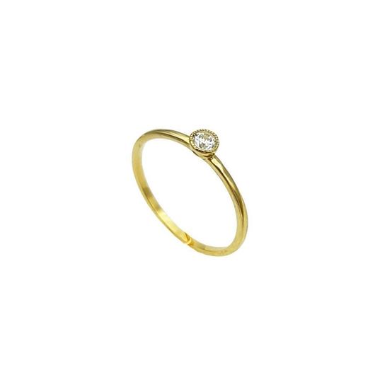 Picture of Anillo de oro amarillo 18kt y un chatón de circonita blanca