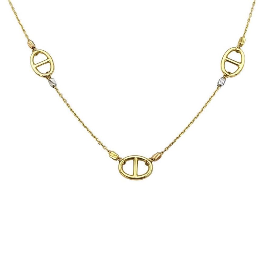Foto de Gargantilla con eslabones de calabrote en oro amarillo 18kt