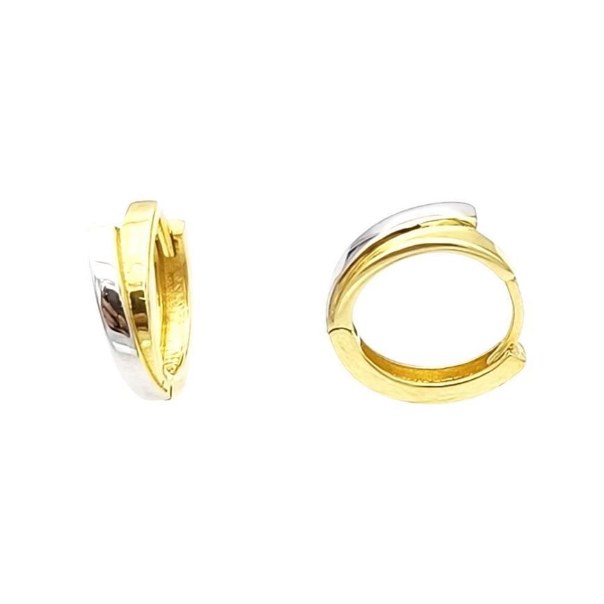 Foto de Pendientes de aro en oro bicolor 18kt