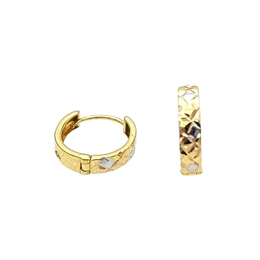 Foto de Pendientes de aro ovalado lapidado en oro amarillo 18kt 