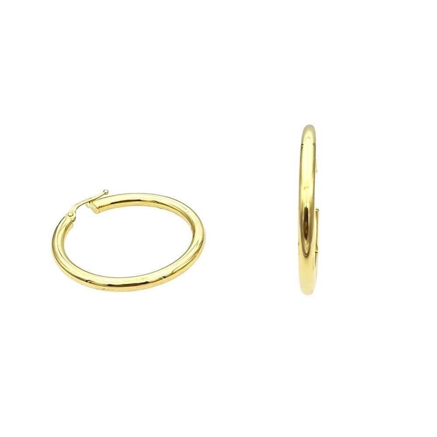 Foto de Pendientes de aro redondos en oro amarillo 18kt 25mm