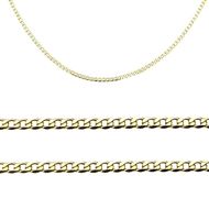 Foto de Cadena oro amarillo 18kt eslabón barbado lapidado plano, grosor 1,40mm, longitud 50cm