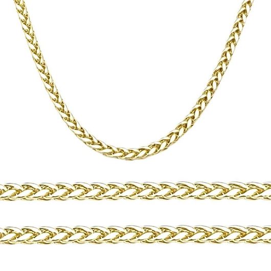 Foto de Cadena oro amarillo 18kt eslabón espiga cuadrado, grosor 1,75mm, longitud 60cm