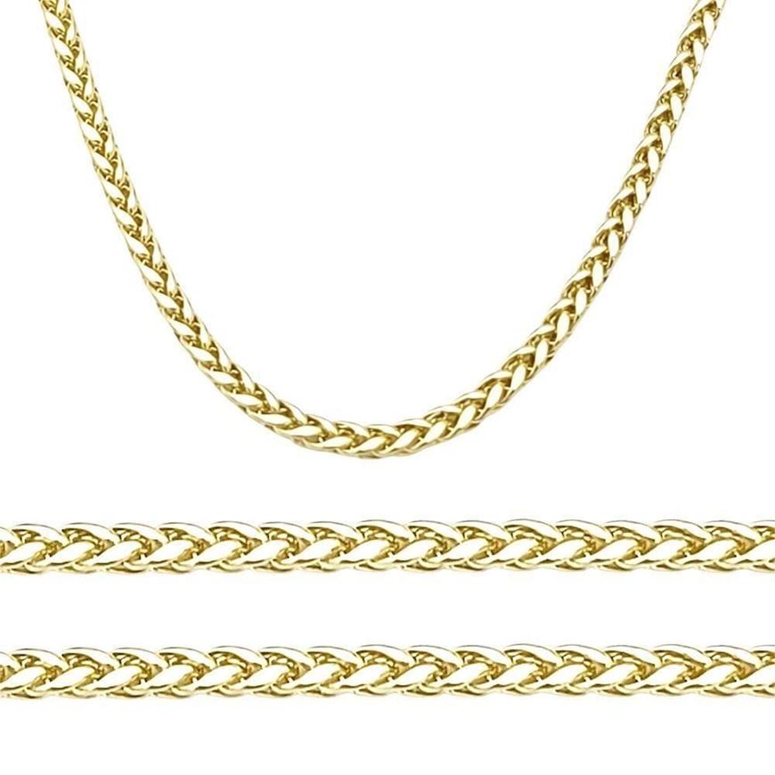 Foto de Cadena oro amarillo 18kt eslabón espiga cuadrado, grosor 1,75mm, longitud 60cm